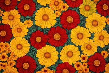 Naklejka premium Vibrant flower pattern