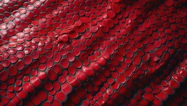 Red python snake skin texture backdrop.