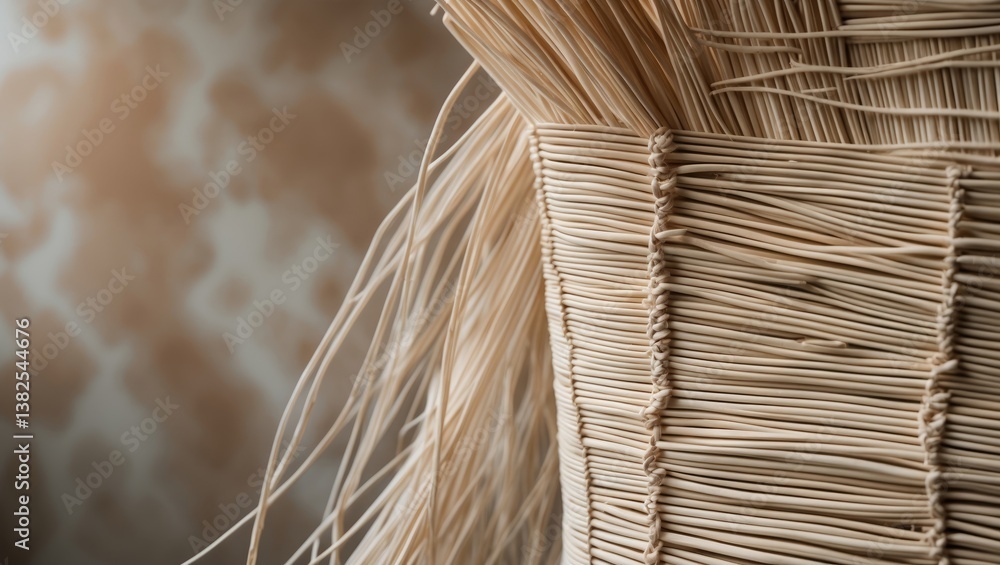 Poster reed weaving mat texture backdrop with retro style.
