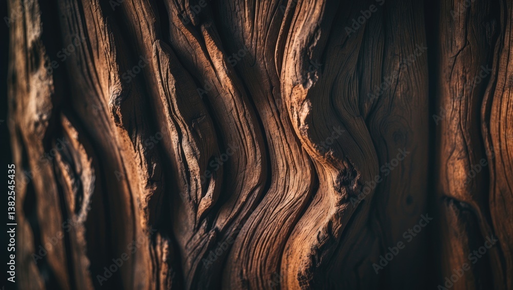 Aufkleber relief texture of the brown bark of a tree featuring green moss. horizontal image of tree bark textu