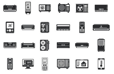 Stylish Air Conditioner Silhouette. vector. editable