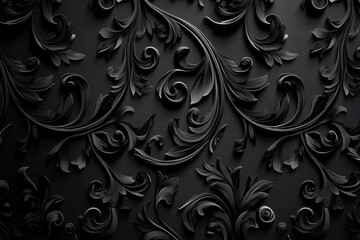 Stylish black background adorned with decorative patterns.