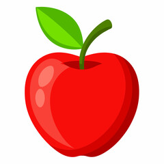 Fototapeta premium red apple with leaf