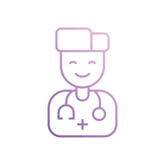 Doctor icon isolated on a white background. Vector illustration.