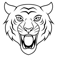 Obraz premium vector illustration of a tiger head