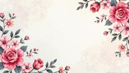 Fototapeta premium Delicate watercolor paisley floral print, soft pastel hues, nature, floral