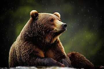 Obraz premium Beautiful imagery showcasing the Alaskan brown bear in its unique environment.