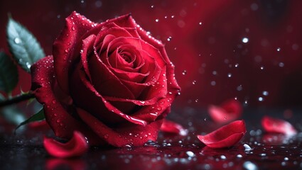 Red rose set against a background.