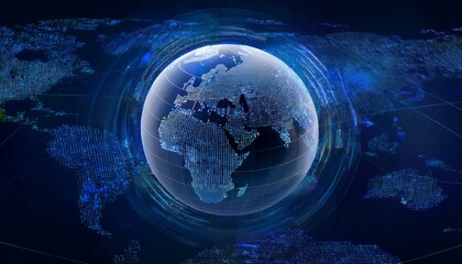 Obraz premium globe and binary code
