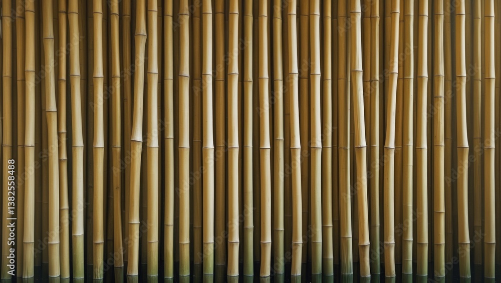Aufkleber bamboo fence displaying unique patterns and colors.