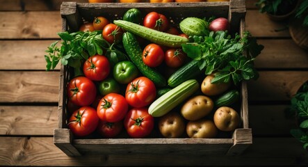 Fresh vegetables in greenhouse