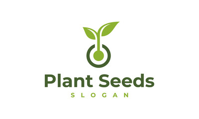 plant seed nature logo icon design template vector