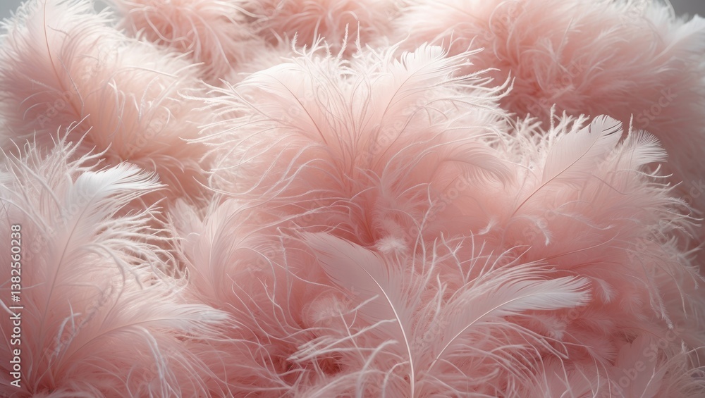Poster soft pink color trends background featuring a feather pattern texture with light flare.