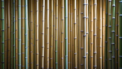 Bamboo fence featuring unique patterns and colors