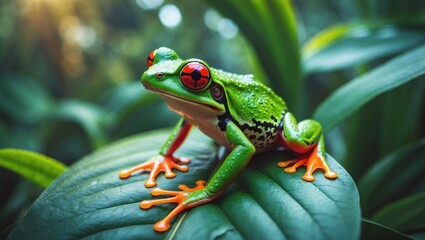 Fototapeta premium Frog with Red Eyes