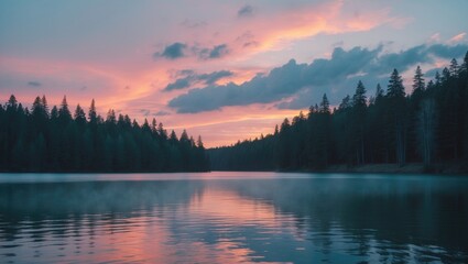 Fototapeta premium Breathtaking Sunset above the Lower Lake of State Park