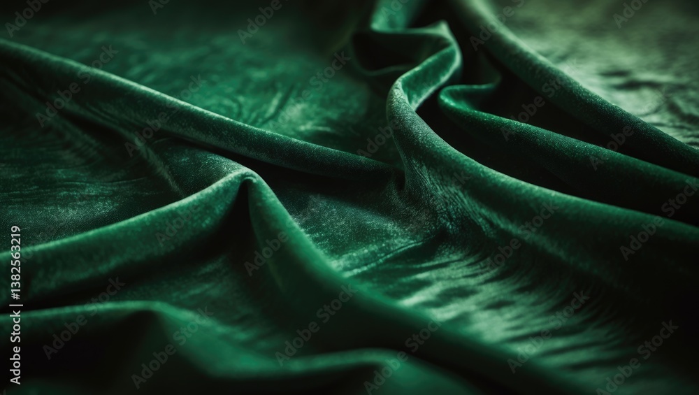Poster green velvet fabric texture utilized as a background. blank fabric backdrop of soft and smooth texti
