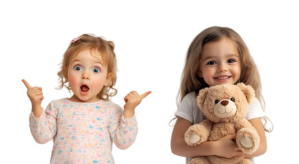 two little girls playing with a toy