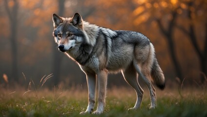 Fototapeta premium Close-up of a grey wolf