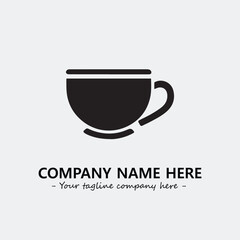 Cup illustration black and white for logo company vector image
