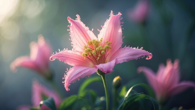 Close-up of a vibrant flower fully opened, highlighting its delicate petals and innate beauty.