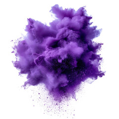 Fototapeta premium A vibrant purple powder burst with magenta hues captured in a high-speed photograph against a transparent background showcasing dynamic color and artistic energy