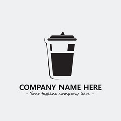 Cup illustration black and white for logo company vector image
