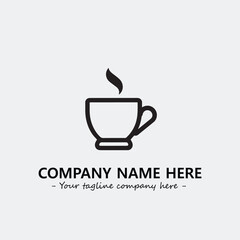 Cup illustration black and white for logo company vector image
