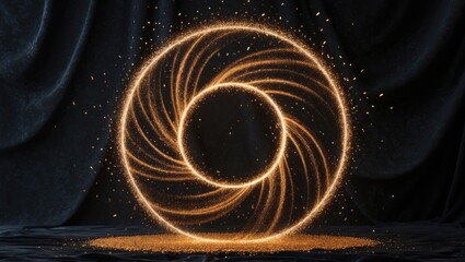 Circle light frame on dark background