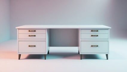 beautiful white dressing table against a white background