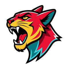 Angry Tiger head mascot