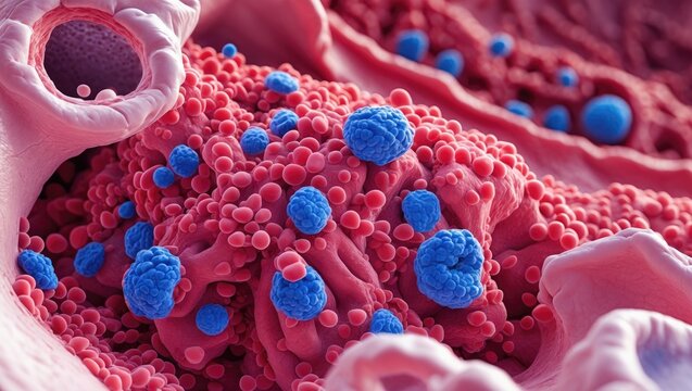 Glomerulus impacted by significant capillary congestion. The glomerular capillaries are loaded with red blood cells.