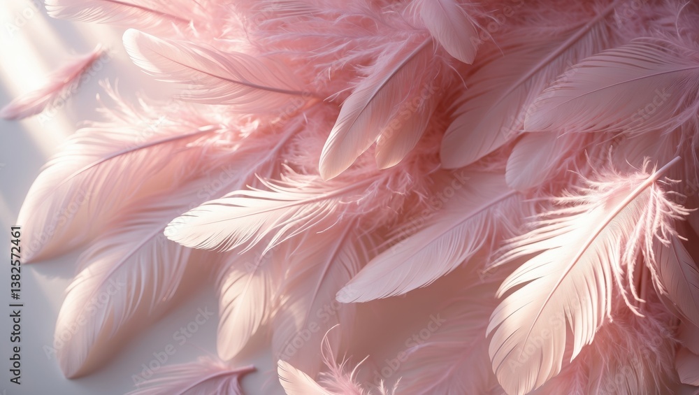 Poster soft pink feather pattern texture background that is beautiful.