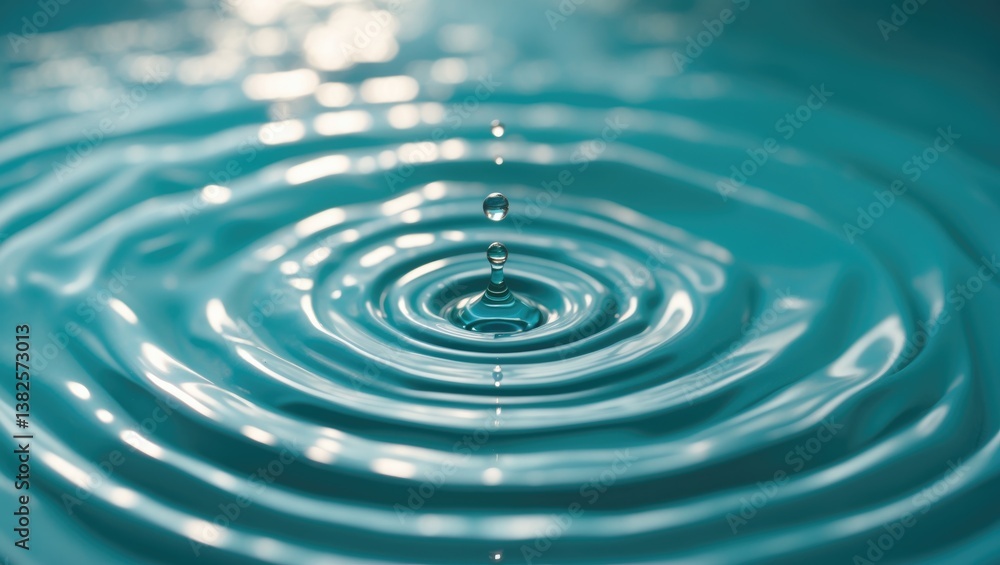 Poster close-up perspective of water with circular patterns in the background.