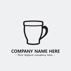 Cup illustration black and white for logo company vector image
