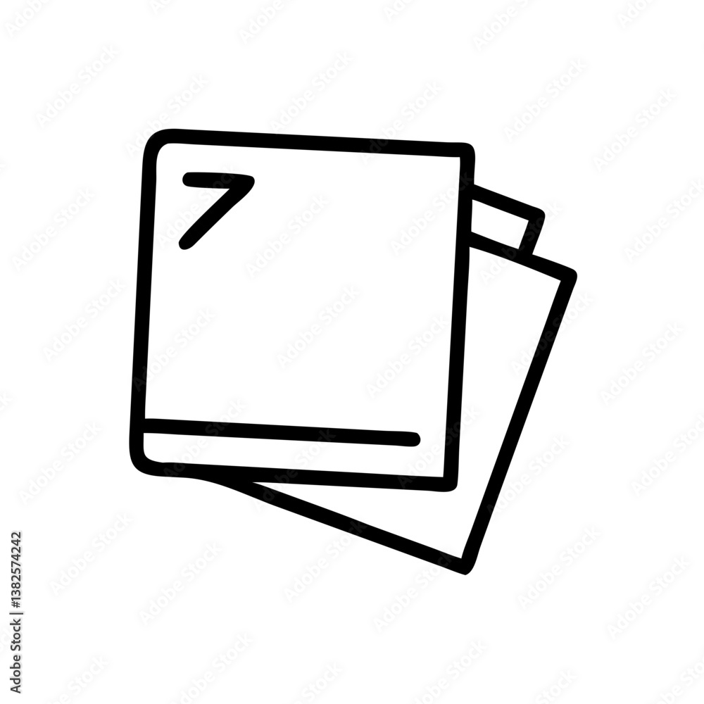Poster sticky notes in a stacked arrangement on a minimalistic background