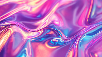 Obraz premium Vibrant Y2K Holographic Texture with Neon Pastel Wavy Flow