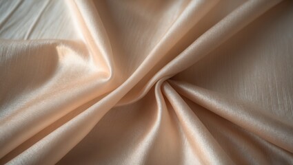 Close-up of smooth beige fabric featuring a faint diagonal weave pattern.