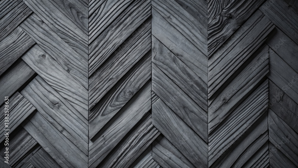 Poster gray wooden planks arranged in a chevron design form a rustic yet elegant backdrop ideal for multipl