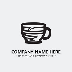 Cup illustration black and white for logo company vector image
