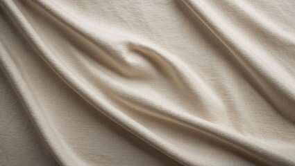 Fototapeta premium Close-up beige tablecloth fabric texture.