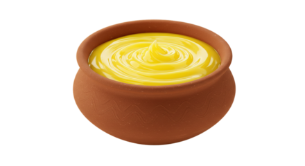 ghee clay pot isolated on white background