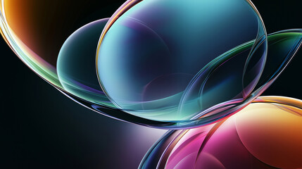 Abstract colorful bubbles background. Wallpaper with modern circles. Generative ai