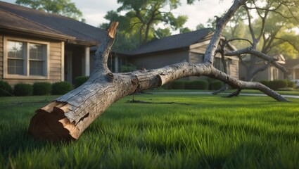 Obraz premium Close-up view of a broken, fallen tree branch.