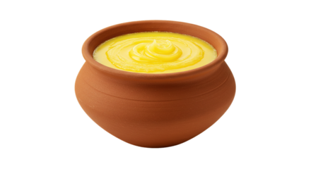 ghee clay pot isolated on white background