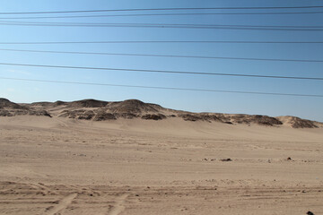 Desert scenery on the road trip from Luxor to Hurghada, Egypt