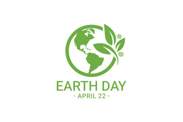 Earth Day Logo and Icon Vector Flat Graphic Design for Background or Banner