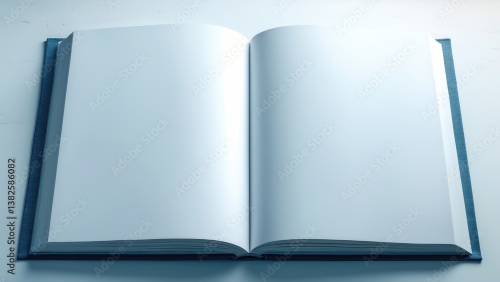 Poster open magazine two-page spread featuring empty pages.