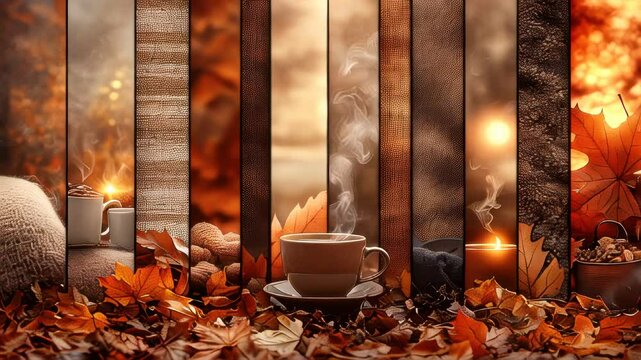 Cup of coffee and a candle on a table
