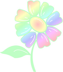 Colorful flower stickers, cute flower clip art.